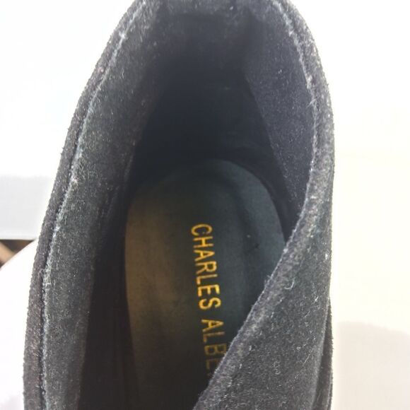 (3/$22) Charles Albert black open toe faux cowsuede heel shoe boot with buckled - Picture 11 of 17